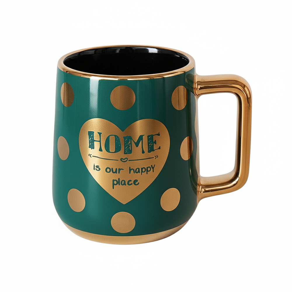 ماگ سرامیکی برند love home مدل سبز توپی